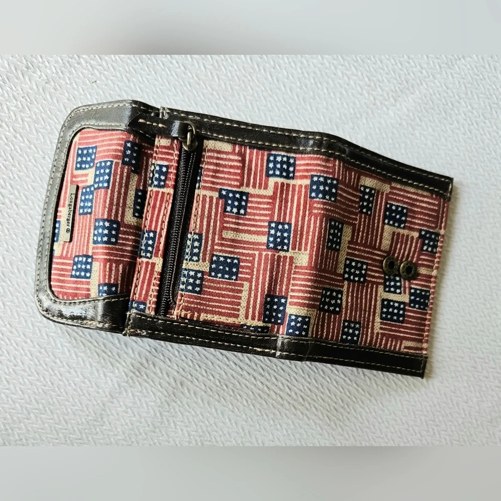 Longaberger flag wallet tri-fold
